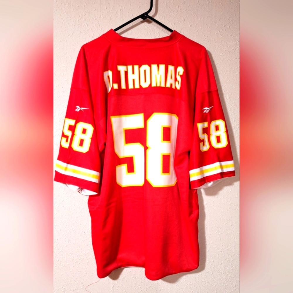 NFL Kansas City Chiefs Derrick Thomas#58 Throwback Reversible Reebok Size 52